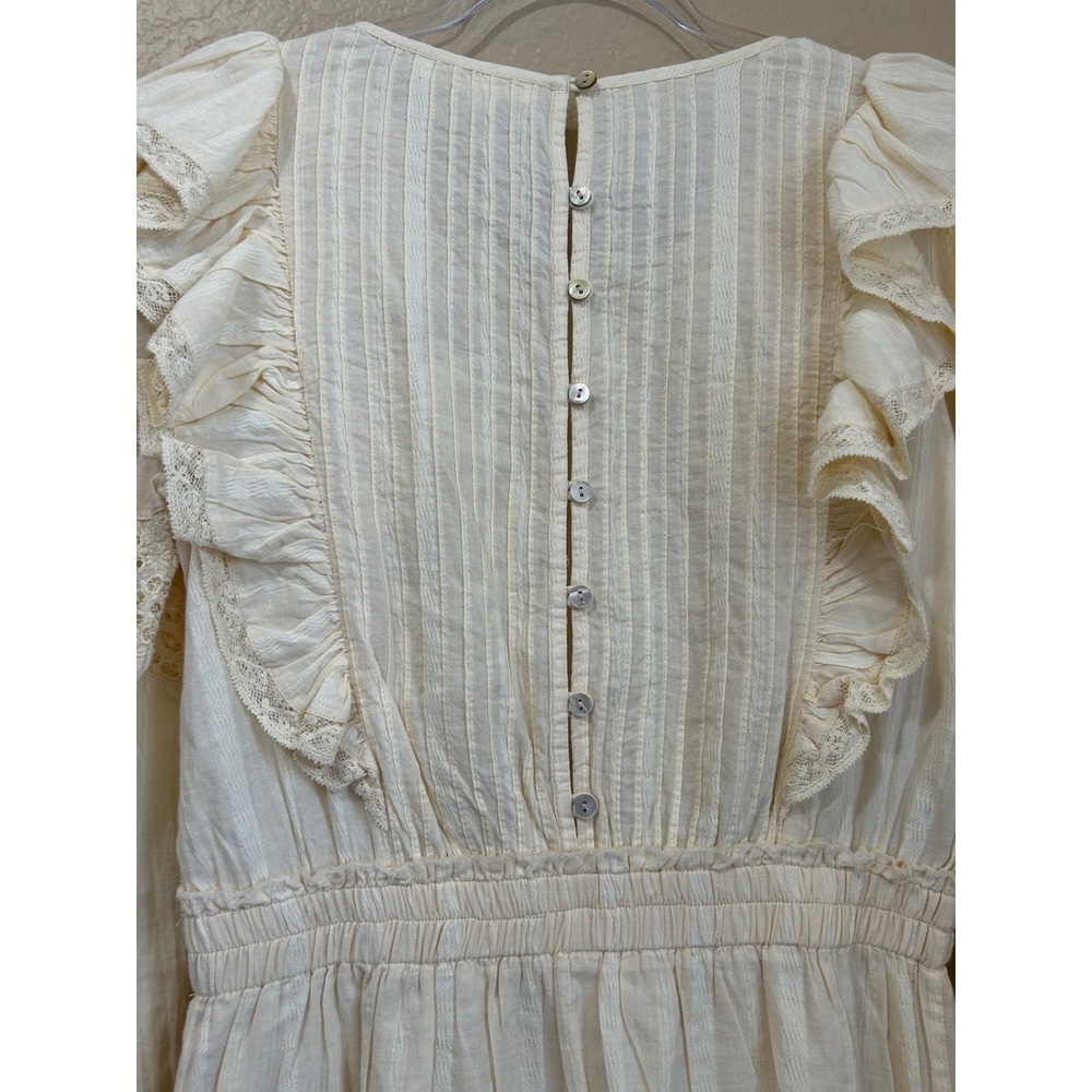 LoveShackFancy added Medium Cream Crochet Lace Ruffle Waist Cotton Magnolia Chic - Picture 9 of 14